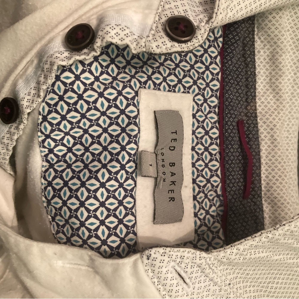 Ted Baker White Shirt with Geometric Pattern